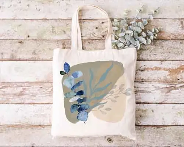 Τσάντα πάνινη υφασμάτινη με σχέδιο Boho art διατάσεις: 38x40cm μαζί με τα χερούλια 38x70cm