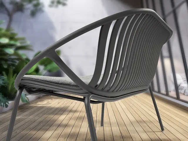 Σετ Σαλονιού Κήπου SAORI Dark Grey Με Καναπέ Και Πολυθρόνες Σκούρο Γκρί 3