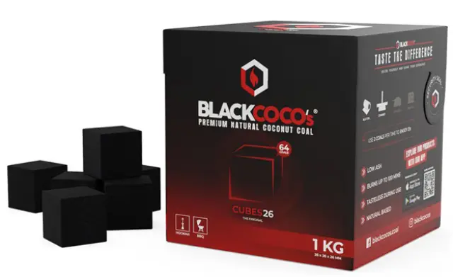 Καρβουνάκια για Ναργιλέ τετράγωνα BlackCoco (26mm) - 1Kg 2
