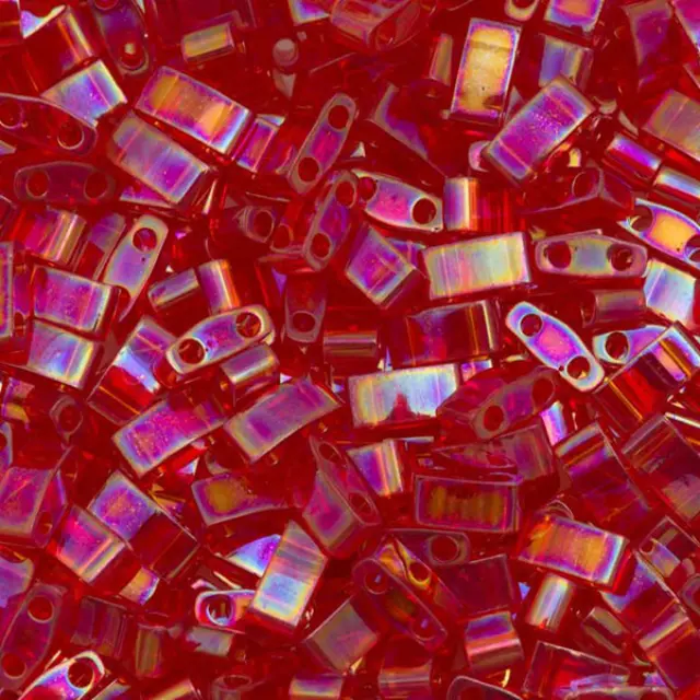 Χάντρα Miyuki Half Tila No254 Transparent Red AB ~7gr