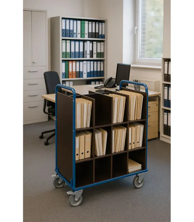 Variofit sw-700.995 Τρόλεϊ Εγγράφων με 12 Θήκες για Φορτίο Βάρους ως 400kg 3