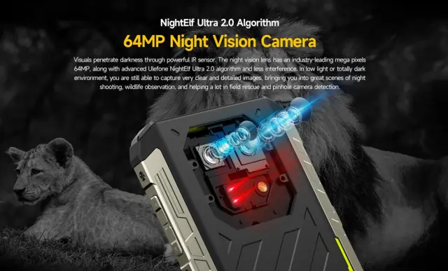 ULEFONE smartphone Armor 22, 6.58", 8/256GB, 6600mAh, IP68/IP69K, μαύρο 3