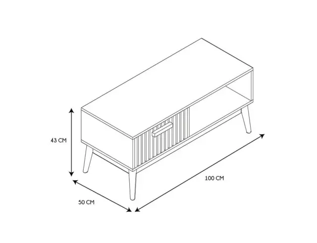 Τραπεζάκι Σαλονιού Klaus Home Deco Factory με διαστάσεις 100x50x43cm HD0089 2
