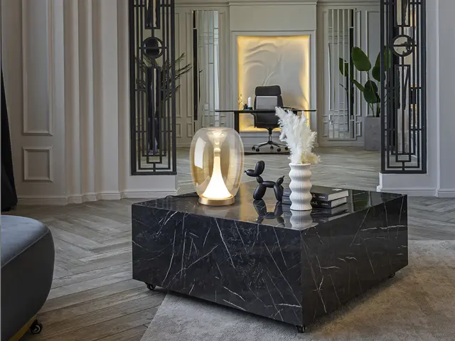 SUSPIRO Golden-Amber Table Lamp | Μοντέρνο Επιτραπέζιο Φωτιστικό Design Χρυσό 3