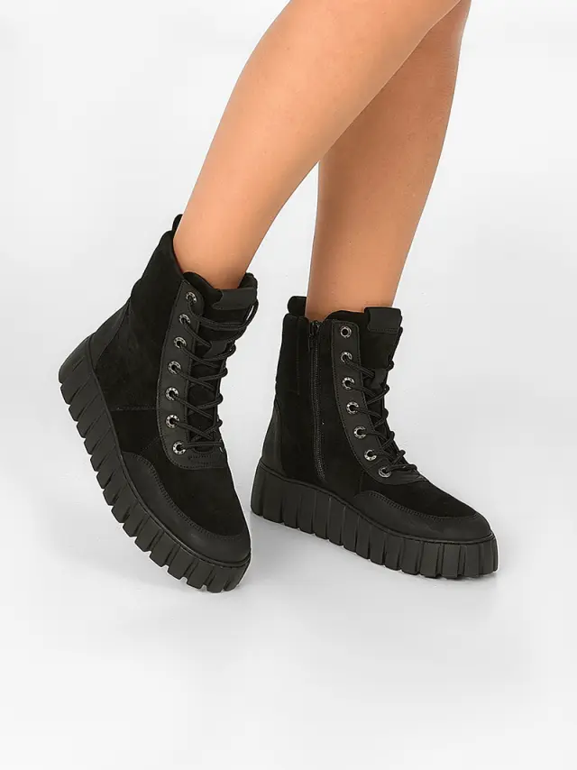 Gabor Μποτάκια Γυναικείο Δέρμα Nubuck/Δέρμα Suede Μαύρο GAB/56485 37-SCHWARZ 2