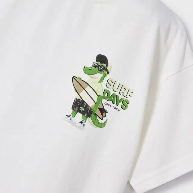 Mini 2 έως 10 ετών Μπλούζα skater fit από βιώσιμο βαμβάκι κρεμ - 5Ε 3