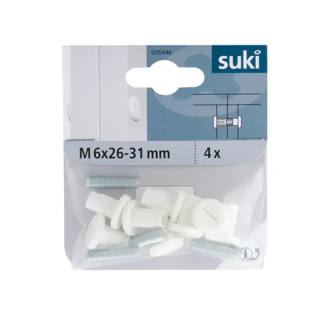 Βίδα Σύνδεσης M6x26-31mm Ατσάλι/Πλαστικό Λευκό 2