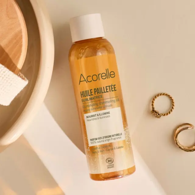Acorelle Certified Organic Sublime Shimmering Oil - Βιολογικό Λάδι Λάμψης Για Σώμα & Μαλλιά, 100ml 2