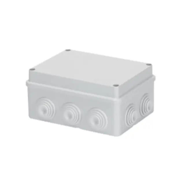 JUNCTION BOX WITH PLAIN SCREWED LID - IP55 - INTERNAL DIMENSIONS 150X110X70 - WALLS WITH CABLE GLANDS - GREY RAL 7035