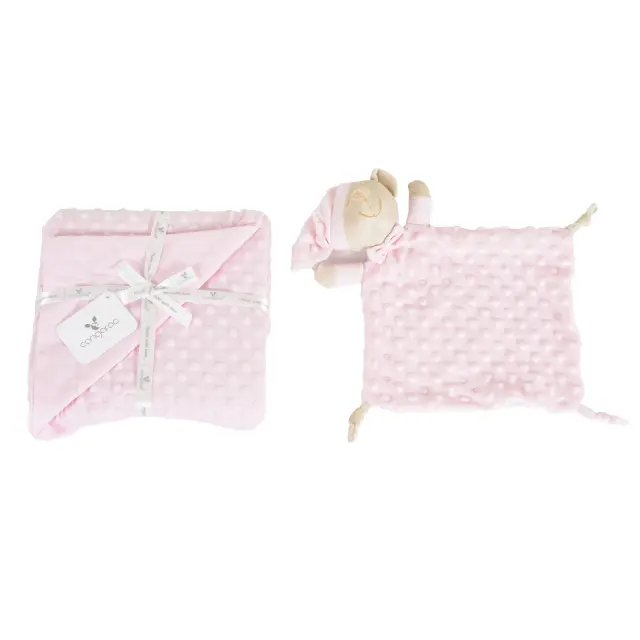 Cangaroo Κουβέρτα Αγκαλιάς & Λίκνου 75*100cm & Doudou Bennie Pink 3800146271442