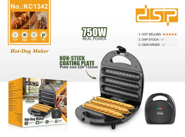 Συσκευή ψησίματος βάφλας Hot Dog - KC1342 - DSP - 618489 2