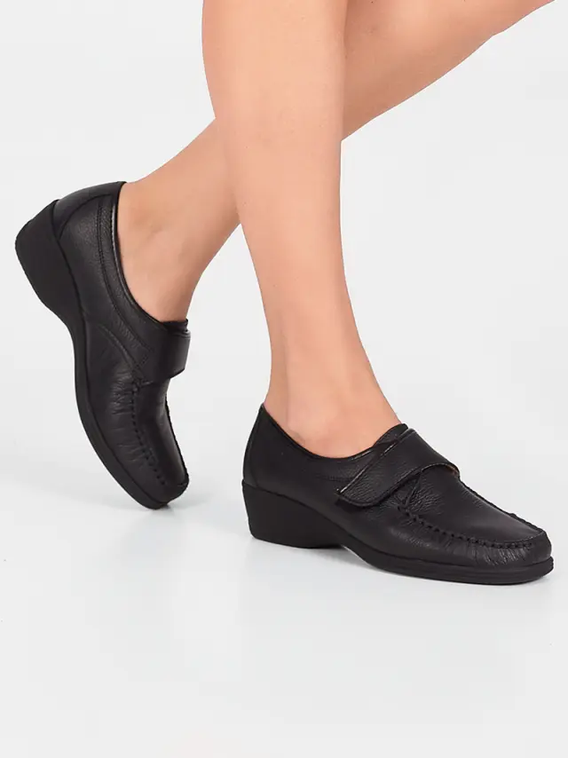 Toscana Μοκασίνια-Loafers Γυναικείο δέρμα Μαύρο TOS/2374 NERO 2