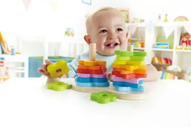 Hape Double Rainbow Stacker Στοίβαξε τα Πολύχρωμα Σχήματα-19 Τεμ. 3