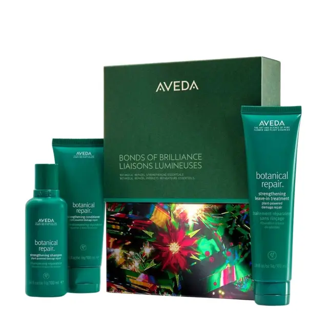 Aveda Σετ Περιποίησης Μαλλιών Bonds of Brilliance Botanical Repair Strengthening Essentials: Strengthening Shampoo 100ml + Strengthening Conditioner 100ml + Strengthening Leave-in Treatment 100ml