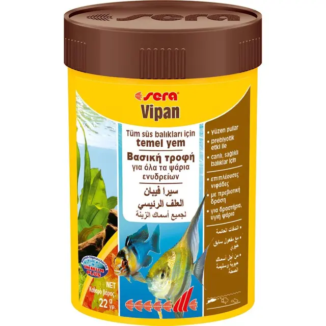 Sera Vipan Nature Tropical Fish Flakes Τροφή για Τροπικά Ψάρια Ενυδρείου (22gr/100ml) Μονόχρωμο