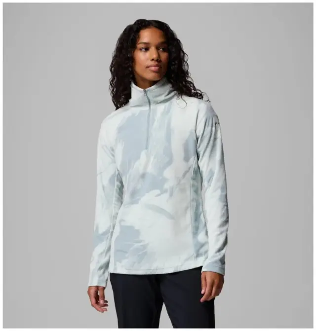 Μπλούζα Fleece Columbia Γυναικεία Glacial IV Print 1/2 Zip Crushed Blue/Snowflight Tonal - 1802161-461