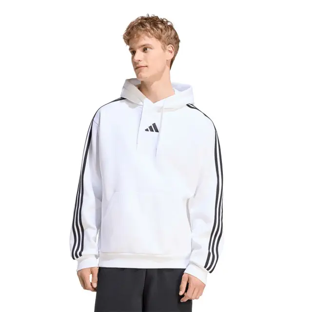 adidas Sportswear Men's 3Stripes Fleece Hoodie Άσπρο KY4171 (adidas Sportswear)