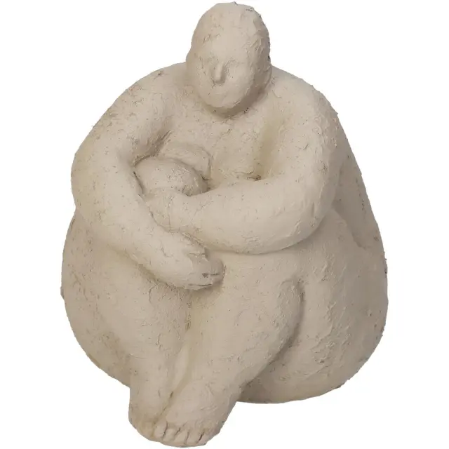 Διακοσμητικό Μεγάλη Γυναίκα Μπεζ Polyresin 14.5x14.5x16.5cm