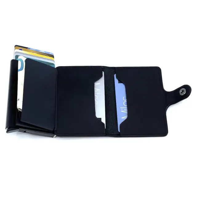 Δερμάτινο Πορτοφόλι Μαύρο με RFID 3