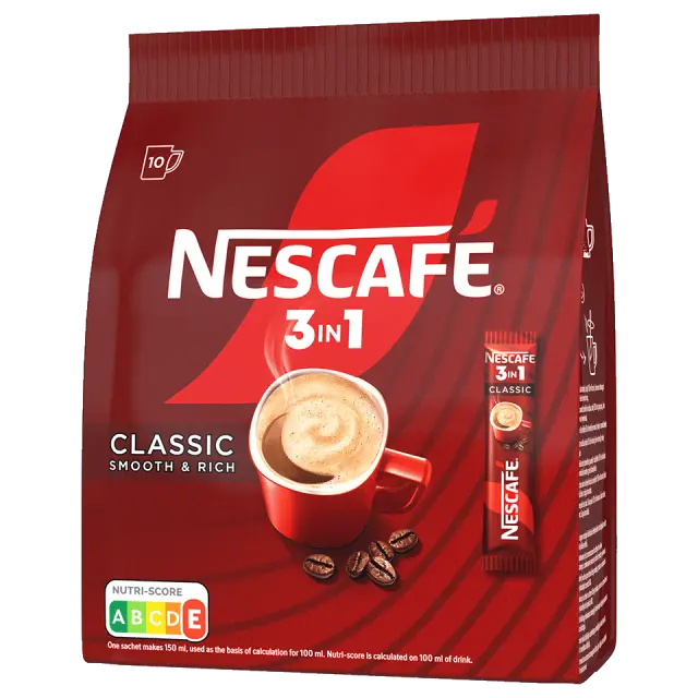Nescafe 3in1 Classic Στιγμιαίος Καφές 10 Φακελάκια 165g