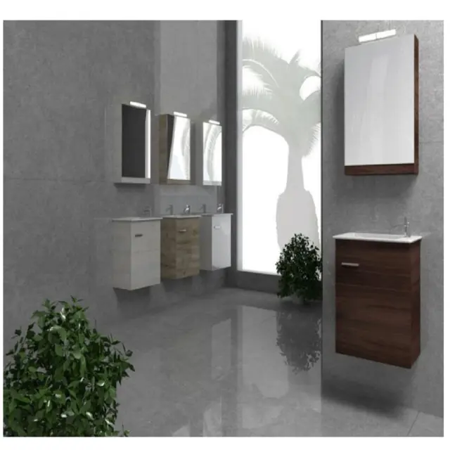 Επιδαπέδιο Έπιπλο Μπάνιου Cronos 3 MDF 50cm με Νιπτήρα & Καθρέπτη με Φως