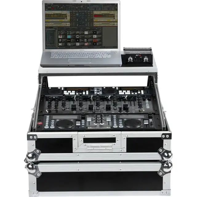 WALKASSE WM-1912LTS Flight Case Rackmount DJ 19" /10U Silver (Laptop Stand). 3