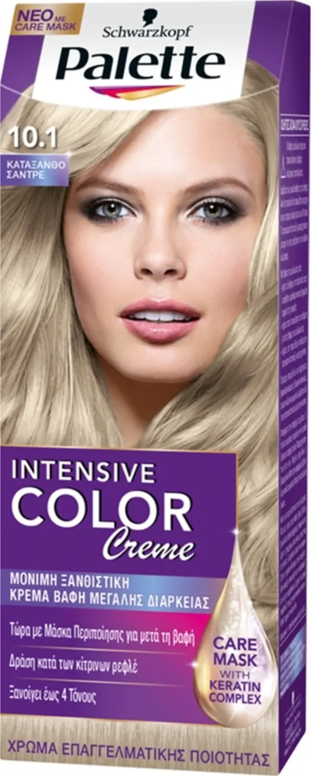 Schwarzkopf Palette Βαφή Μαλλιών Intensive Color Creme 110ml | Απόχρωση 10.1 Κατάξανθο Σαντρέ