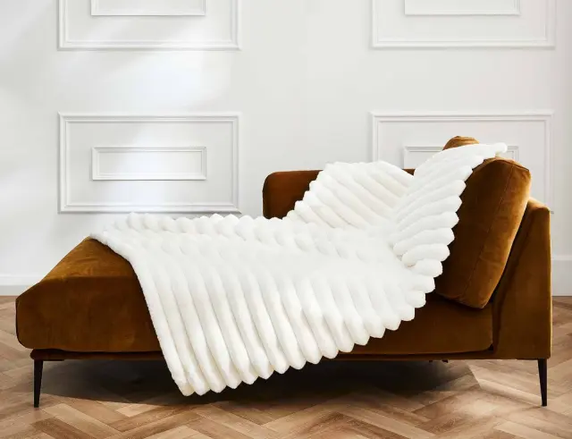 Κουβέρτα Boudoir Douceur d'intérieur με εσωτερική επένδυση fleece και διαστάσεις 180x220cm - White 1612834 2