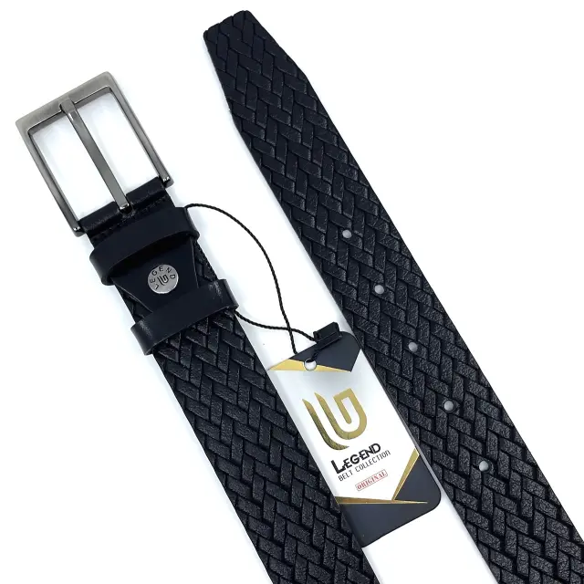 Μαύρη Δερμάτινη Ζώνη Full Grain 3,5 cm 3