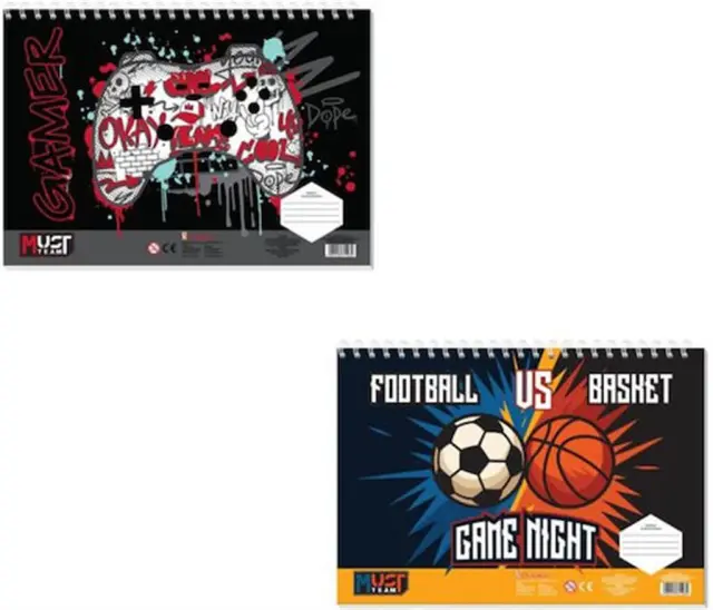 Μπλοκ Ζωγραφικής 40 Φύλλων 2 Σχέδια Game-Sports / 587407 (Must)