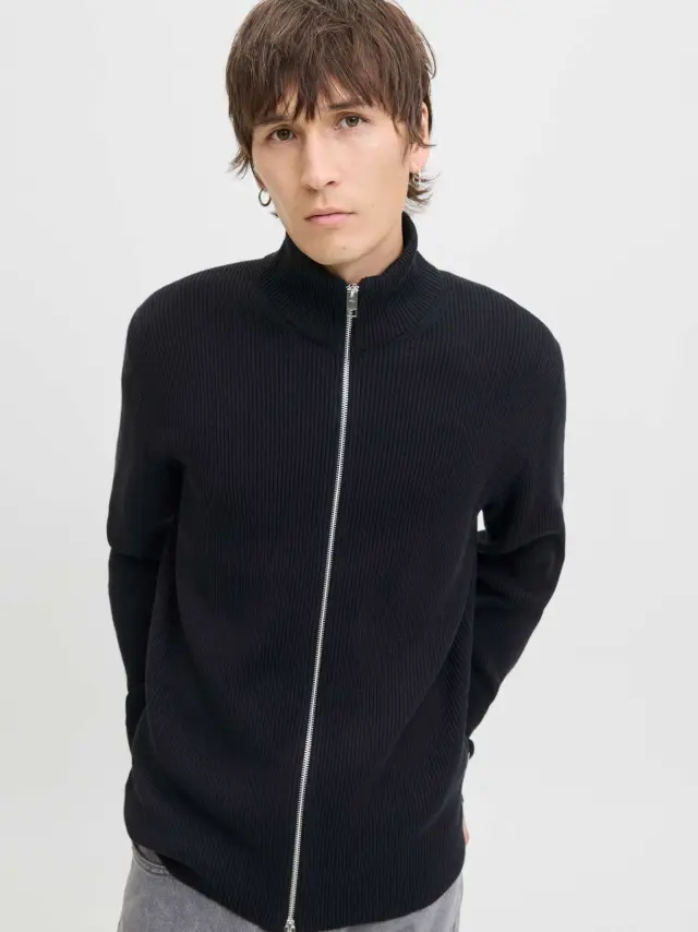 JJEPERFECT KNIT ZIP CARDIGAN SN Black 2