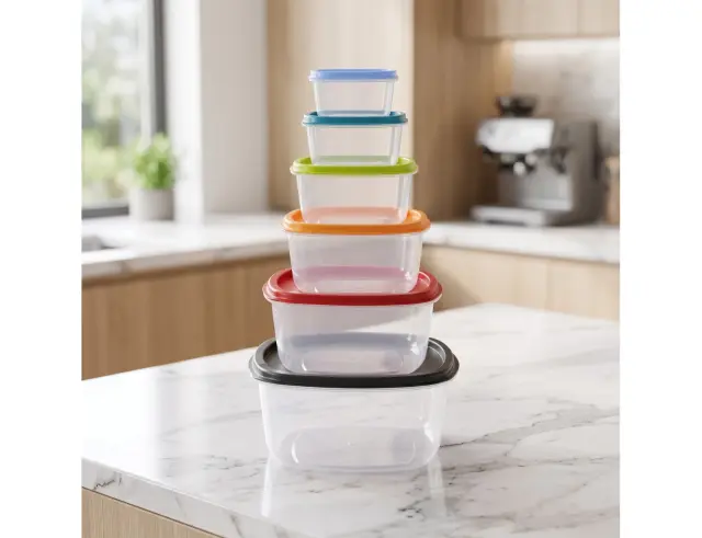 Σετ Δοχεία Αποθήκευσης Τροφίμων Excellent Houseware με χωρητικότητες 225ml, 375ml, 650ml, 1125ml, 1.9L, 3.2L - 6 τεμάχια 911000150