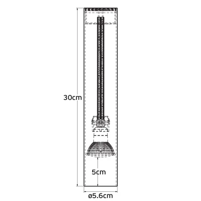 Rein Φωτιστικό οροφής κύλινδρος GU10/PAR16 L30cm μαύρο 2