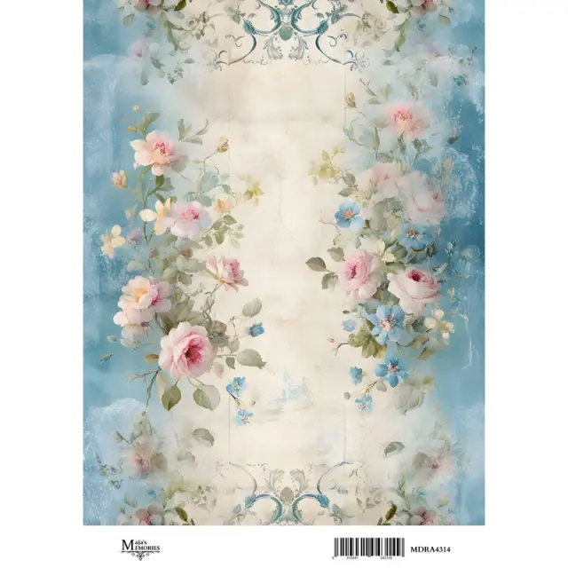 Ριζόχαρτο Maja's Memories, 22.5x32cm, Γαλάζια λουλούδια, MDRA4314