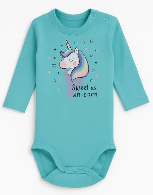 Κορμάκι Μακρυμάνικο Little Unicorn Venere Turquoise 8020601 - 12 M (80cm)