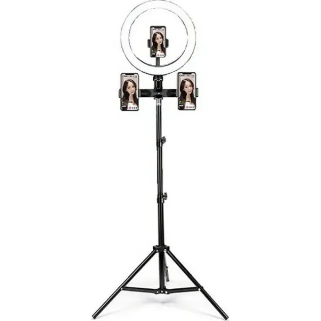 Ring Light Selfie Ring Light 36cm με Τρίποδο Δαπέδου και Βάση για Κινητό 2.1m - 200349