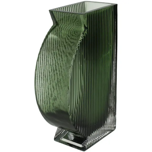Βάζο Πράσινο Γυαλί 12x6x20cm 2