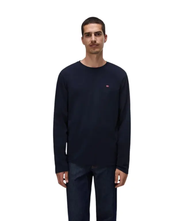 Napapijri - Ανδρική Μακρυμάνικη Μπλούζα T-Shirt NP0A4HN7-176 Μπλε Σκούρο - S