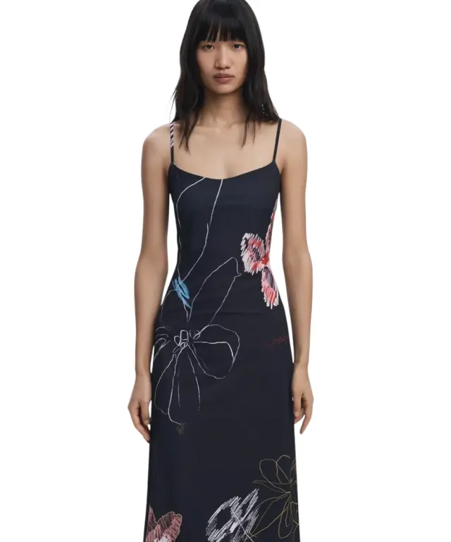 Desigual - Γυναικείο Φόρεμα 2 σε 1 Kala Slim Fit 25WWVK25-2000 Μαύρο - XS 2