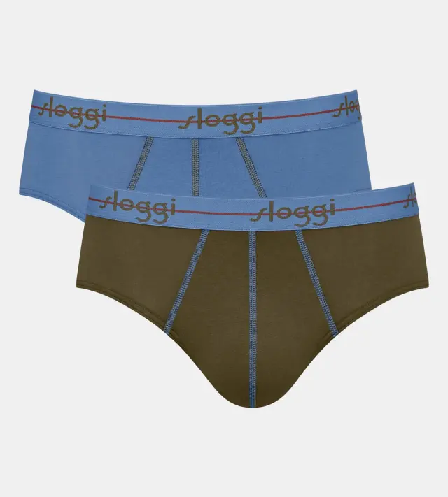 Sloggi Men Start Midi Σλιπ Ανδρικά Συνδυασμός Πράσινο 2-Pack