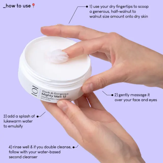 Geek & Gorgeous 101 Mighty Melt Cleansing Balm (LARGE) 150ml 3