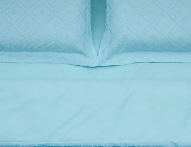Σετ King Size Παπλωματοθήκη, Σεντόνι & 2 Μαξιλαροθήκες Heinner Home από βαμβάκι 132TC, με διαστάσεις 200x220cm - Μπλε HR-4KSBED-TFBLUE 3