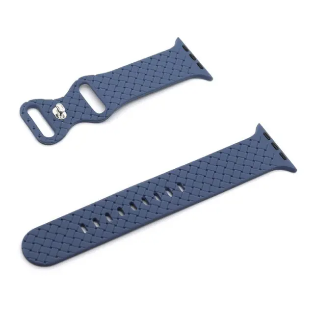 Weave Texture Band Λουράκι Σιλικόνης για AppleWatch 38/40/41/42(series 10/11/12) - Blue OEM