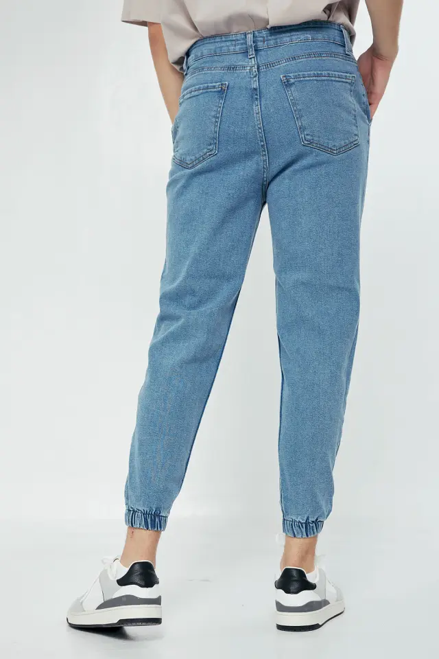Παντελόνι Jean Jogger με Λάστιχο Κάτω Γκρι 3