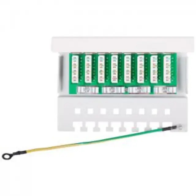 Patch panel κατηγορίας CAT 5e STP, 8 θυρών σε γκρι χρώμα. 3