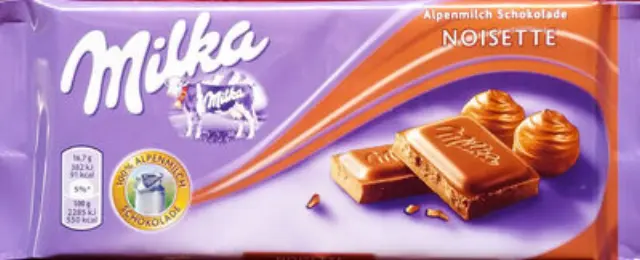 Milka Σοκολάτα Γάλακτος Noisette 100gr Συσκ. 25 τμχ