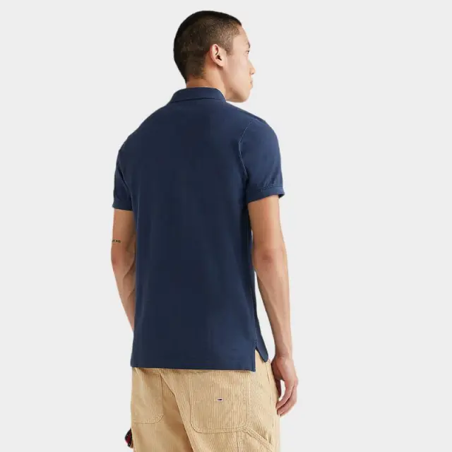 Tommy Hilfiger - Ανδρικό Κοντομάνικο Polo Placket Slim Fit DM0DM15370-C87 Μπλε Ναυτικό - 2XL 2