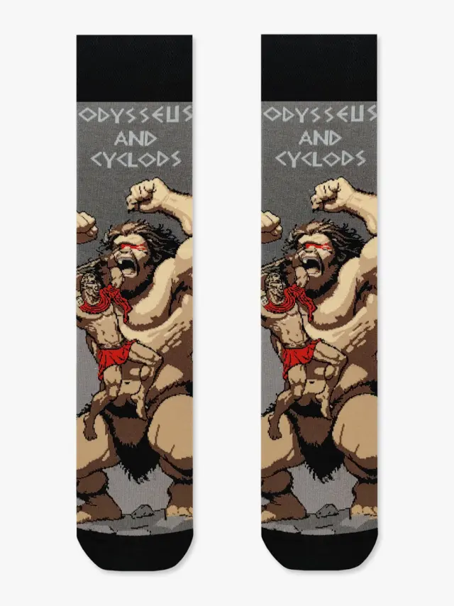 Κάλτσα Βαμβακερή με Σχέδια Odysseus and Cyclops NODO