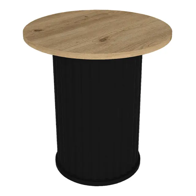 Τραπεζάκι βοηθητικό Bohema Megapap χρώμα μαύρο - sepet oak Ø50x53,2εκ. 3