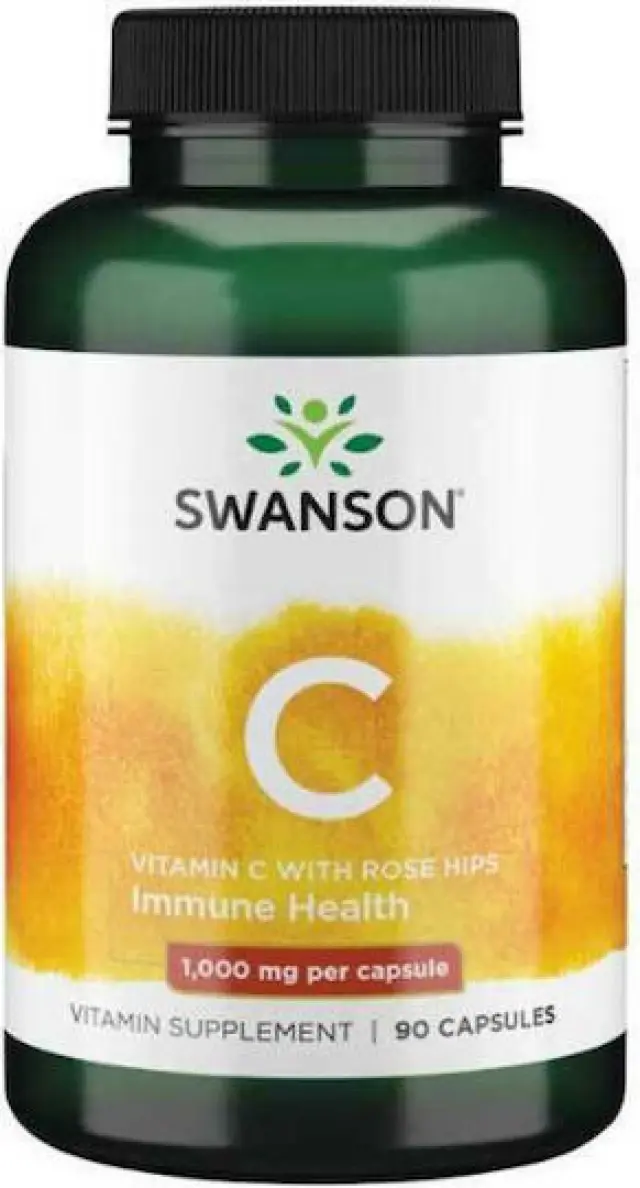 Swanson Vitamin C with Rose Hips 1000mg 90 Caps (087614110547)